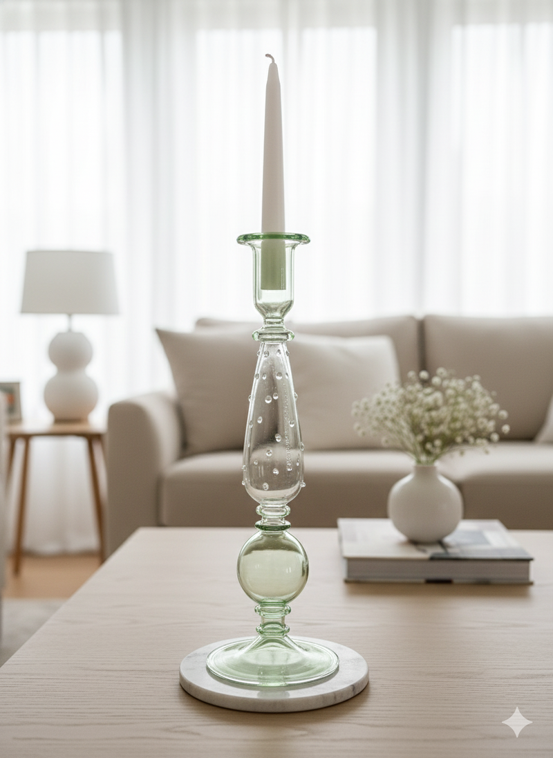 Egyptian Handblown Teardrop/Globe Candle Stick