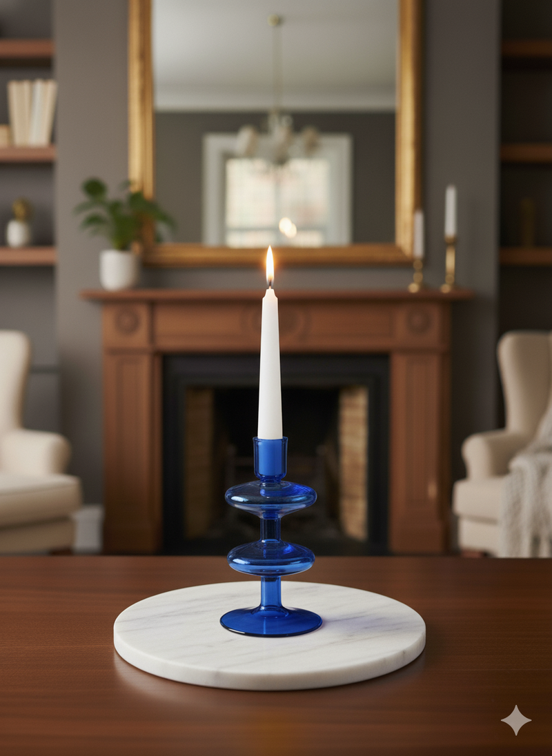 Handblown Double Trumpet Candle Holders