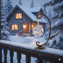 Handmade Egyptian Blown Glass Ornament: Multicolor Ceramic Globe, 14k Gold Accents