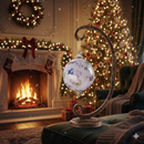 Handmade Egyptian Blown Glass Ornament: Multicolor Ceramic Globe, 14k Gold Accents