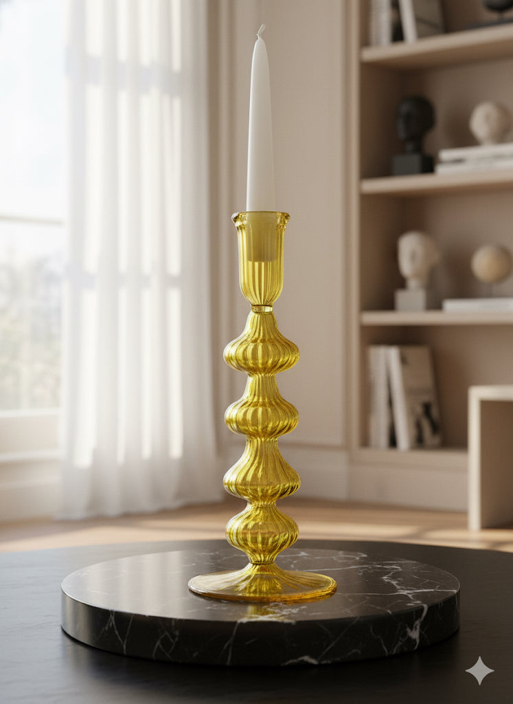 Handblown Small Accordion Candle Holders