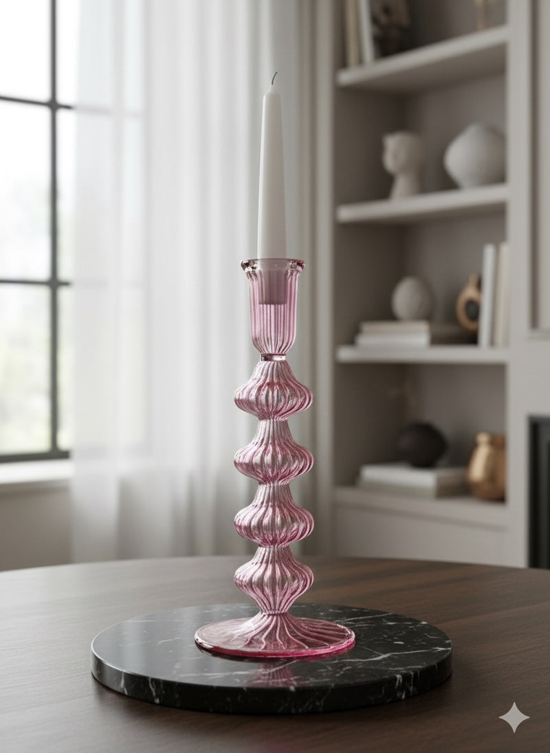 Handblown Small Accordion Candle Holders