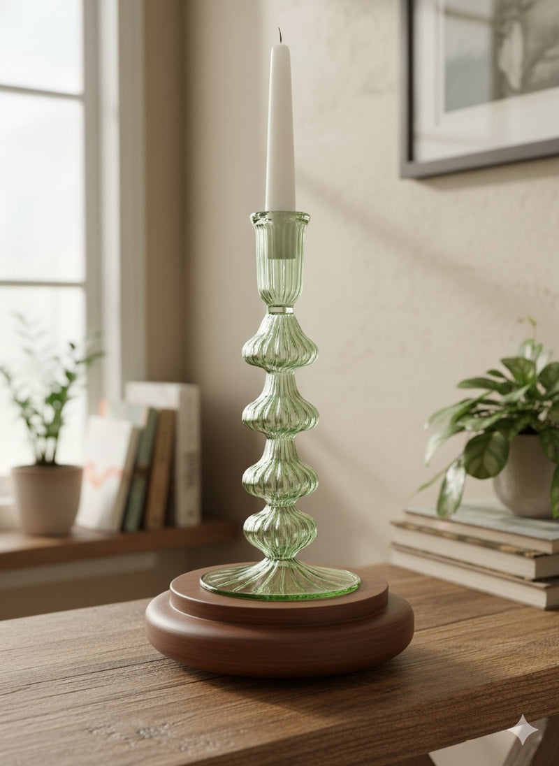 Handblown Small Accordion Candle Holders