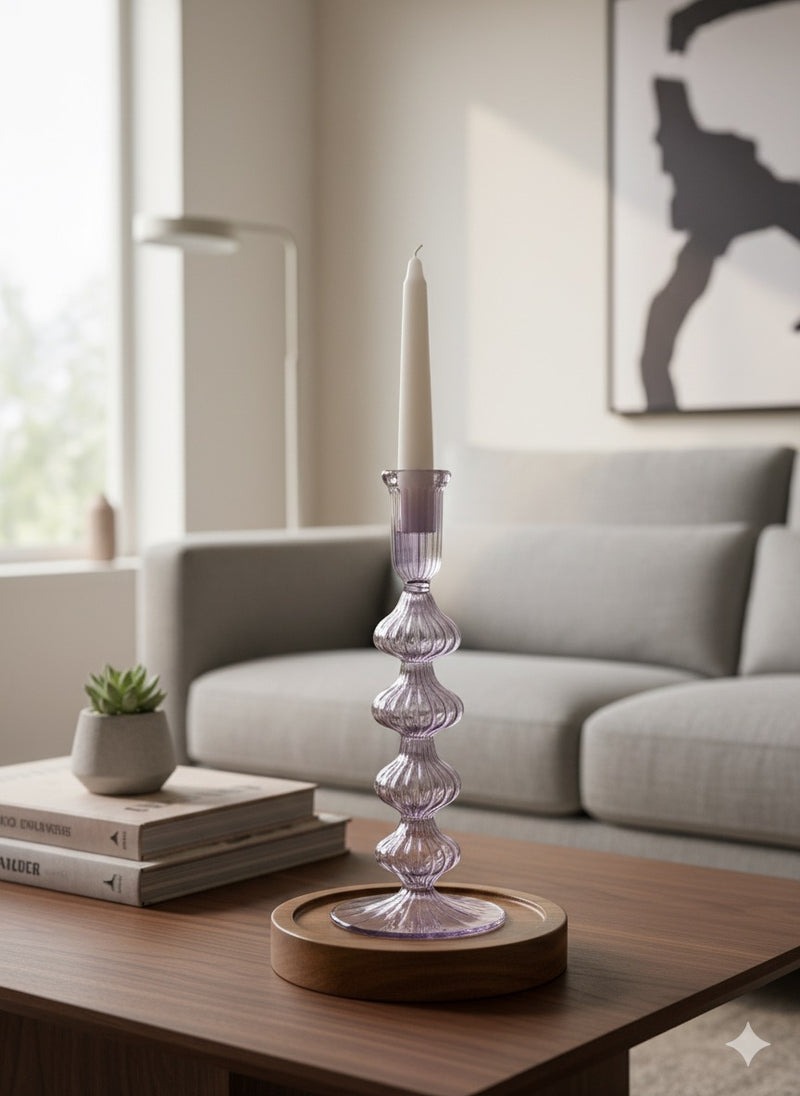 Handblown Small Accordion Candle Holders