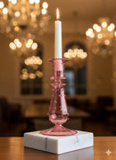 Handblown TearDrop w/ Glass Dots Candle Holders