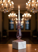 Handblown TearDrop w/ Glass Dots Candle Holders