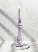 Handblown Curved Teardrop w/ Dots Design Candle Holder