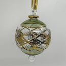 Large Globe w/ Hand Painted Gold Design - Raised Glass- Egyptian Hand Blown Glass Ornament