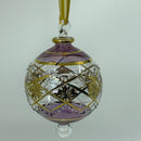 Large Globe w/ Hand Painted Gold Design - Raised Glass- Egyptian Hand Blown Glass Ornament