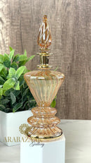 Handblown Glass Perfume Bottle: Swirl Design, 14K Gold Trim