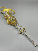 Hand Blown Egyptian Glass Christmas Ornament: 14K Gold Scepter