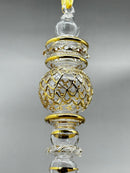 Hand Blown Egyptian Glass Christmas Ornament: 14K Gold Scepter