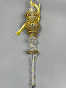 Hand Blown Egyptian Glass Christmas Ornament: 14K Gold Scepter