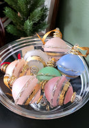 Egyptian Hand Blown Glass Christmas Ornament, Saturn Globe Bauble, Wrapped Ring Design, Gold Detailed Artisan Holiday Tree Decor