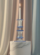 Arch Wedge Handblown Swirl Glass Candle Holders - Arabazaar