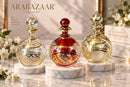 Egyptian Hand Blown Glass Perfume Bottle, Round Globe Bottle with Geometric Lattice Design, Decorative Fragrance Oil Bottle, Vanity Decor