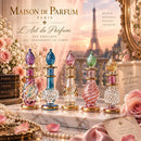 Set of 5 Egyptian Hand Blown Glass Perfume Bottles, Assorted Swirl Design Mini Bottles, 14K Gold Accent Decorative Collectible Gift