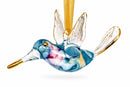 Hand Blown Glass Hummingbird Ornament, Egyptian Handmade Bird Christmas Ornament, Artisan Glass Tree Decoration, Bird Lover Gift
