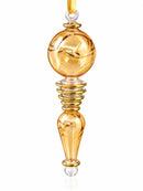 Hand Blown Glass Finial Ornament, Globe & Teardrop Drop Design, Egyptian Handmade Christmas Ornament, Artisan Glass Holiday Tree Decor
