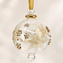 Hand Blown Glass Christmas Ornament Botanical Leaf Globe Ornament Egyptian Handmade Glass Bauble Artisan Holiday Decor Unique Christmas Gift