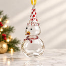 Egyptian Hand Blown Glass Snowman Ornament, Whimsical Snowman Christmas Ornament, Artisan Glass Tree Decoration, Holiday Gift
