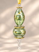 Hand Blown Glass Finial Christmas Ornament, Egyptian Handmade Glass Ornament, Botanical Holiday Decor, Artisan Tree Decoration, Unique Gift