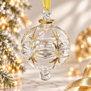 Hand Blown Glass Scrollwork Globe Ornament, Egyptian Christmas Ornament, 14K Gold Accents, Artisan Glass Holiday Decor, Unique Gift