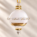 Egyptian Hand Blown Glass Christmas Ornament, Saturn Globe Bauble, Wrapped Ring Design, Gold Detailed Artisan Holiday Tree Decor