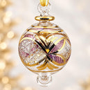 Hand Blown Glass Christmas Ornament, Starburst Globe Ornament, Egyptian Handmade Glass Bauble, Luxury Holiday Decor, Unique Christmas Gift