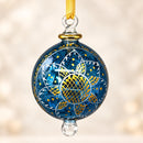 Hand Blown Glass Christmas Ornament, Hand Painted Floral Bauble, Sunflower Design Ornament, Egyptian Glass Holiday Decor, Artisan Gift