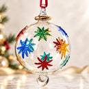 Hand Blown Glass Christmas Ornament, Hand Painted Starburst Bauble, Snowflake Inspired Ornament, Egyptian Glass Holiday Decor, Artisan Gift