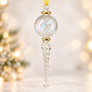 Hand Blown Glass Icicle Finial Ornament, Spiral Globe Christmas Ornament, Egyptian Artisan Glass, 14K Gold Accents, Holiday Decor