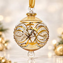 Hand Blown Glass Jeweled Globe Ornament, Egyptian Christmas Ornament, 14K Gold Accents, Ornate Artisan Holiday Decor, Unique Gift