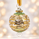 Hand Blown Glass Globe Ornament, Egyptian Handmade Christmas Ornament, Gold Accent Holiday Decor, Artisan Glass Bauble, Unique Gift