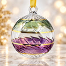 Hand Blown Glass Ornament, Spiral Ribbed Christmas Bauble, Swirl Glass Ornament, Egyptian Glass Holiday Decor, Artisan Christmas Gift