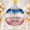 Hand Blown Glass Ornament, Spiral Ribbed Christmas Bauble, Swirl Glass Ornament, Egyptian Glass Holiday Decor, Artisan Christmas Gift