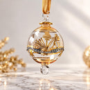 Hand Blown Glass Christmas Ornament, Botanical Garden Globe Ornament, Egyptian Handmade Glass Bauble, Artisan Holiday Decor, Unique Gift