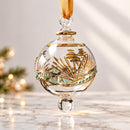 Hand Blown Glass Christmas Ornament, Botanical Garden Globe Ornament, Egyptian Handmade Glass Bauble, Artisan Holiday Decor, Unique Gift