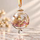 Hand Blown Glass Christmas Ornament, Botanical Garden Globe Ornament, Egyptian Handmade Glass Bauble, Artisan Holiday Decor, Unique Gift
