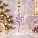 Hand Blown Glass Finial Ornament, Long Drop Spire Design, Egyptian Handmade Christmas Ornament, Elegant Artisan Glass Tree Decor