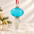 Egyptian Hand Blown Glass Ornament, Handmade Christmas Ornament, Gold Accent Holiday Decor, Unique Glass Gift, Collectible Ornament