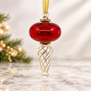 Egyptian Hand Blown Glass Ornament, Handmade Christmas Ornament, Gold Accent Holiday Decor, Unique Glass Gift, Collectible Ornament