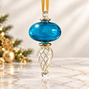 Egyptian Hand Blown Glass Ornament, Handmade Christmas Ornament, Gold Accent Holiday Decor, Unique Glass Gift, Collectible Ornament