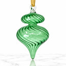 Hand Blown Glass Onion Ornament, Swirl Ribbed Teardrop Christmas Ornament, Egyptian Handmade Glass, Unique Holiday Tree Decoration, Gift