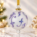 Egyptian Hand Blown Glass Christmas Ornament, Hand Painted Globe Bauble, Assorted Holiday Designs, Artisan Christmas Tree Decoration