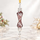 Hand Blown Glass Spiral Finial Ornament, Swirl Lattice Christmas Ornament, Egyptian Artisan Glass, Handmade Holiday Decor, Unique Gift