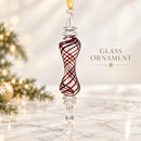 Hand Blown Glass Spiral Finial Ornament, Swirl Lattice Christmas Ornament, Egyptian Artisan Glass, Handmade Holiday Decor, Unique Gift