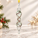 Hand Blown Glass Spiral Finial Ornament, Swirl Lattice Christmas Ornament, Egyptian Artisan Glass, Handmade Holiday Decor, Unique Gift
