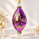 Hand Blown Glass Teardrop Ornament, Christmas Tree & Star Design, Egyptian Handmade Glass Ornament, Artisan Holiday Tree Decor Oval Ornament