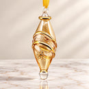 Egyptian Hand Blown Glass Christmas Ornament, Teardrop Swirl Bauble, Handmade Artisan Glass Tree Decoration, Unique Holiday Gift